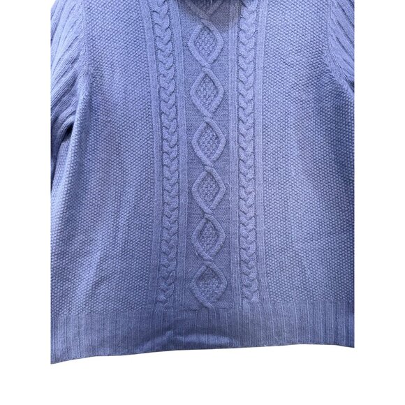 Hillard & Hanson Cable Knit Angora & Nylon Turtleneck Sweater XL Light Lavender - Picture 2 of 9